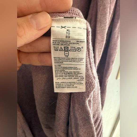 Old Navy Open Front Long Knit Cardigan Sweater Woman’s SZ XL Purple Lightweight - Picture 5 of 8